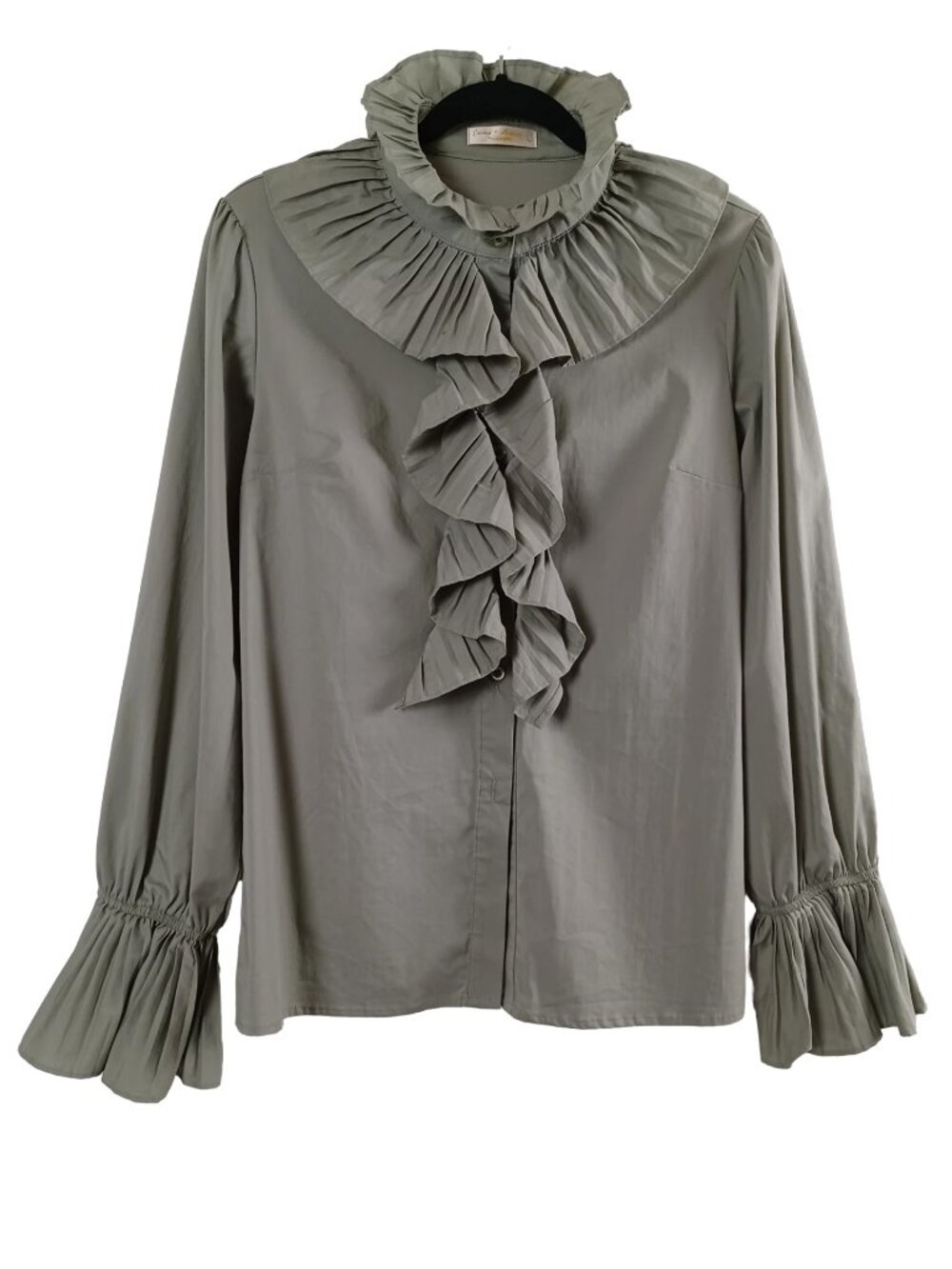 Emma & Ashley Ruffle Pleated Long Sleeve Blouse